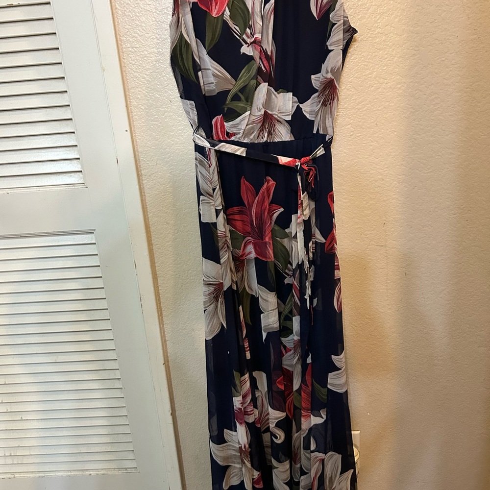 Floral Maxi Dress with Belt